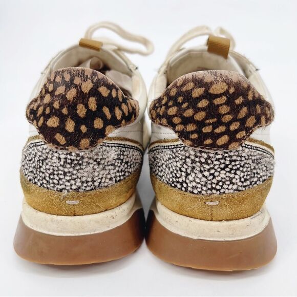 Madewell Kickoff Trainer Sneakers in Leather and Spot Mix Calf Hair 9.5 - Picture 5 of 12